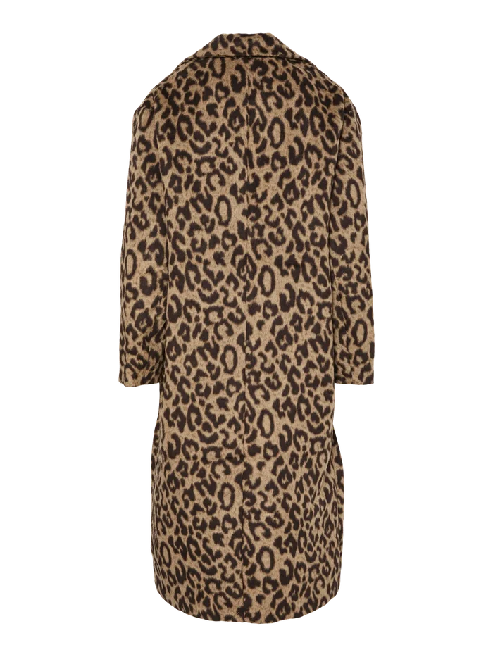 Jili long black leopard coat