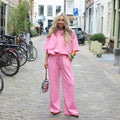 Jogging pak set roze korte mouw