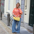 Joli shirt streep roze oranje