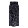 Kam midi rok glitter zwart paars