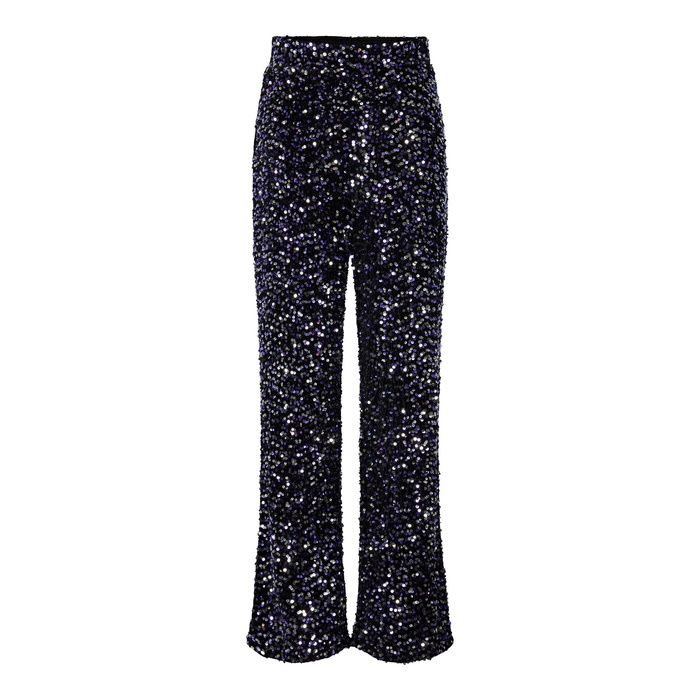 Kam wide broek zwart paars
