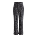 Kam wide broek zwart zilver