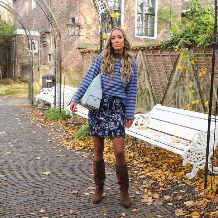 Kate streep top blauw