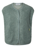 Katty teddy gilet chinois green