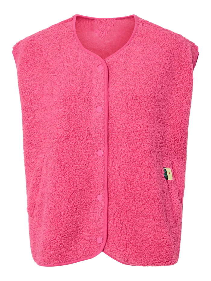 Katty teddy gilet shocking pink