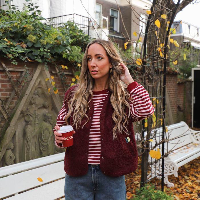 Katty teddy gilet tawny port