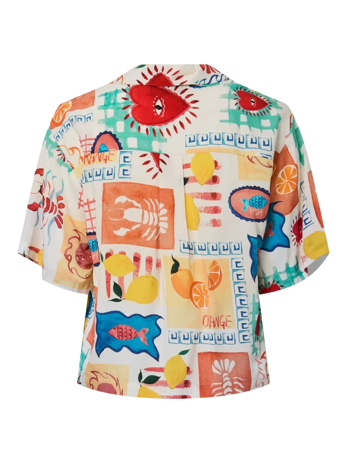 Klarisa blouse eggnog heart lobsters