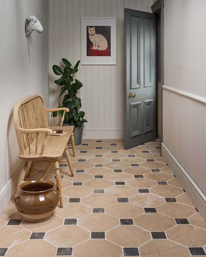 Lacock Limestone Heritage Finish Octagons & Hazlebury Cabochons