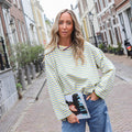 Lange mouwen streep top Maxime blauw geel