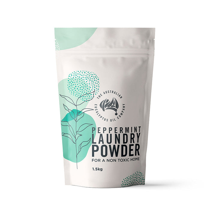 Peppermint Laundry Powder 1.5kg resealable pouch for a non toxic home