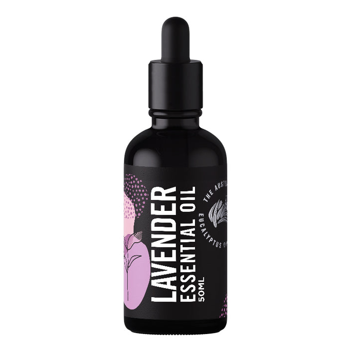 Lavender essential oil 50ml black glass dropper bottle