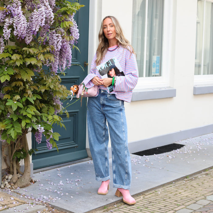 Le Marais streep tee roze lila