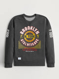 Lee Cooper Crew Neck Terry Fleece Sweatshirt For Men-Charcoal Melange-NA14529