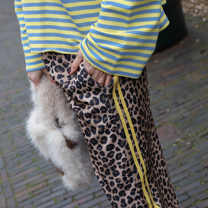 Leopard pantalon light gele bies