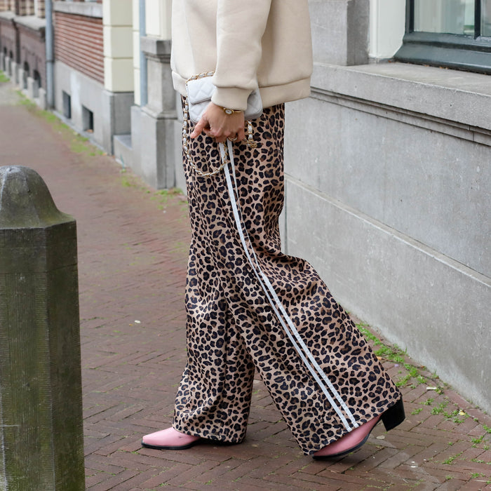 Leopard pantalon light witte bies