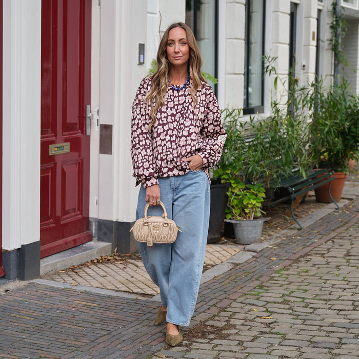 Leopard sweater burgundy roze