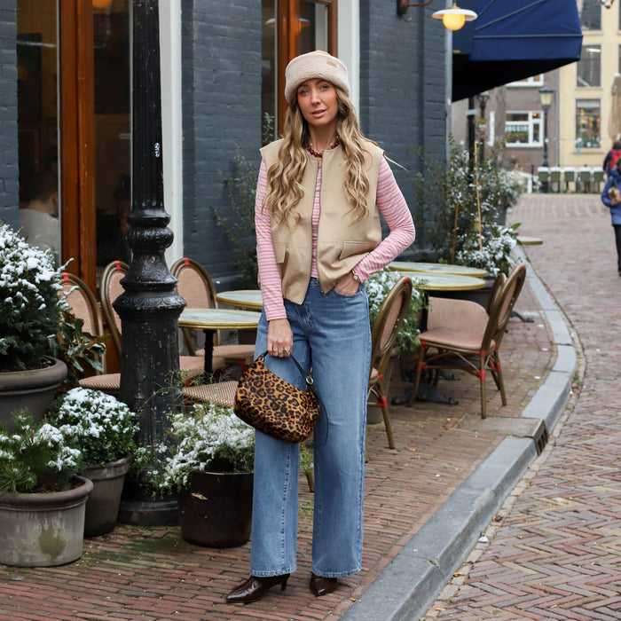Lexie streep top lichtroze