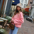Lieke streep top roze oranje