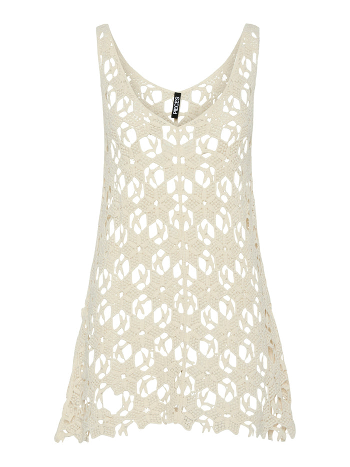 Lina crochet dress egret