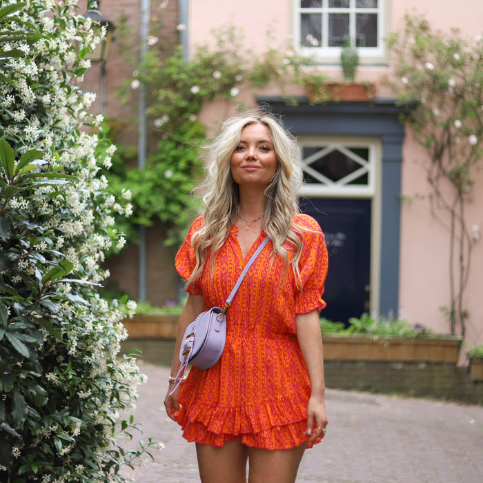 Lola aztec playsuit oranje roze
