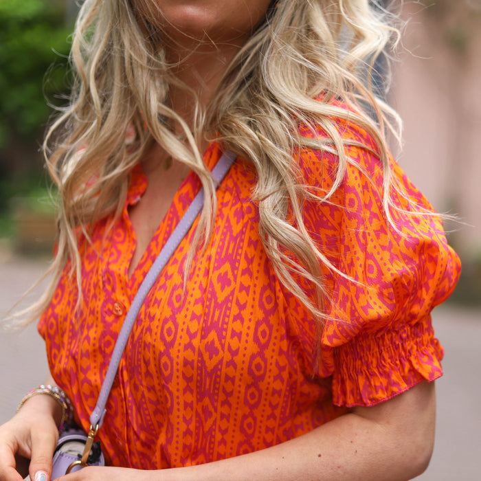 Lola aztec playsuit oranje roze