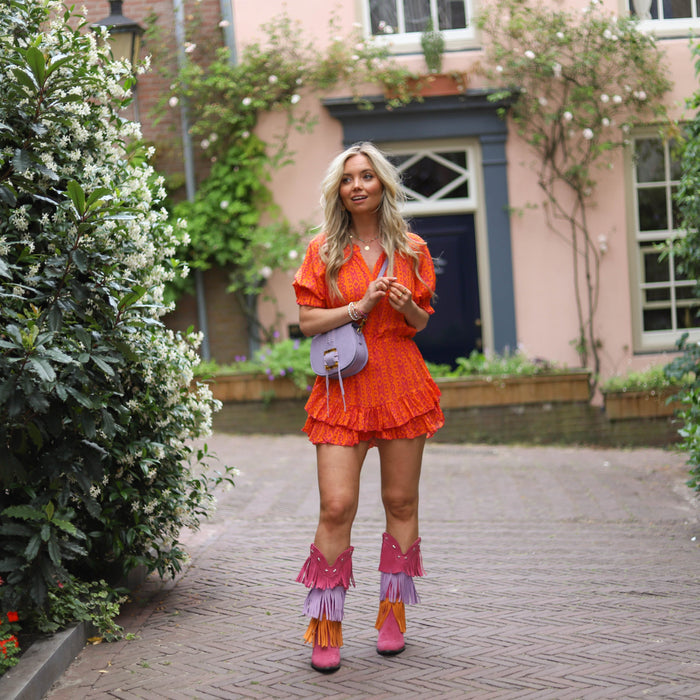 Lola aztec playsuit oranje roze