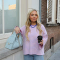 Lora streep top roze lila