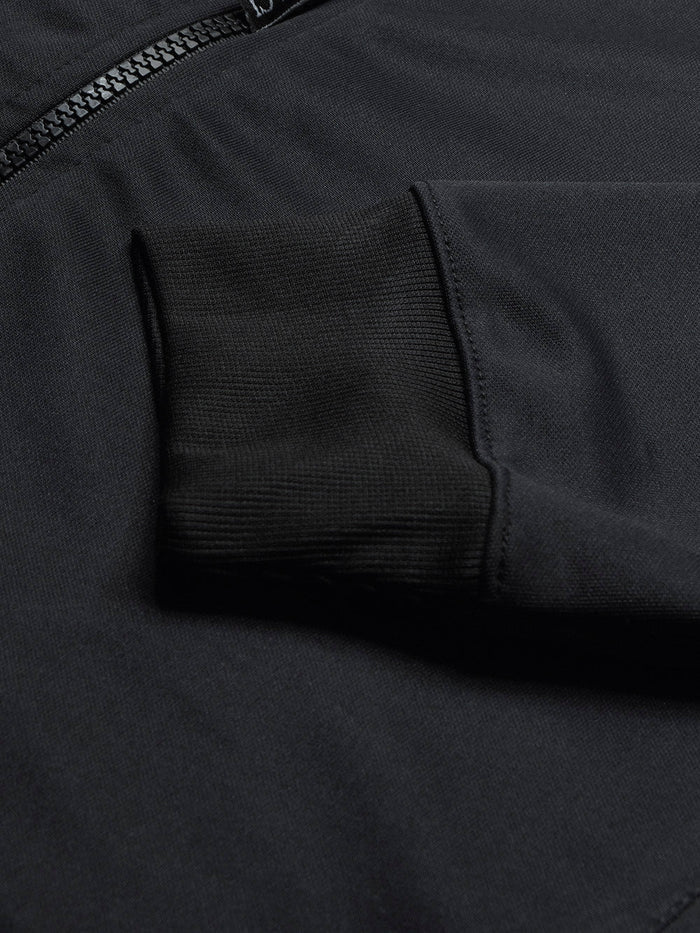 Louis Vicaci Active Wear Stylish Zipper Mock Neck with Logo For Men-Black-BE2052