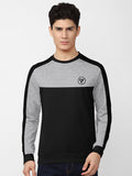 Louis Vicaci Fleece Sweatshirt For Men-Black with Gey Melange-BR833