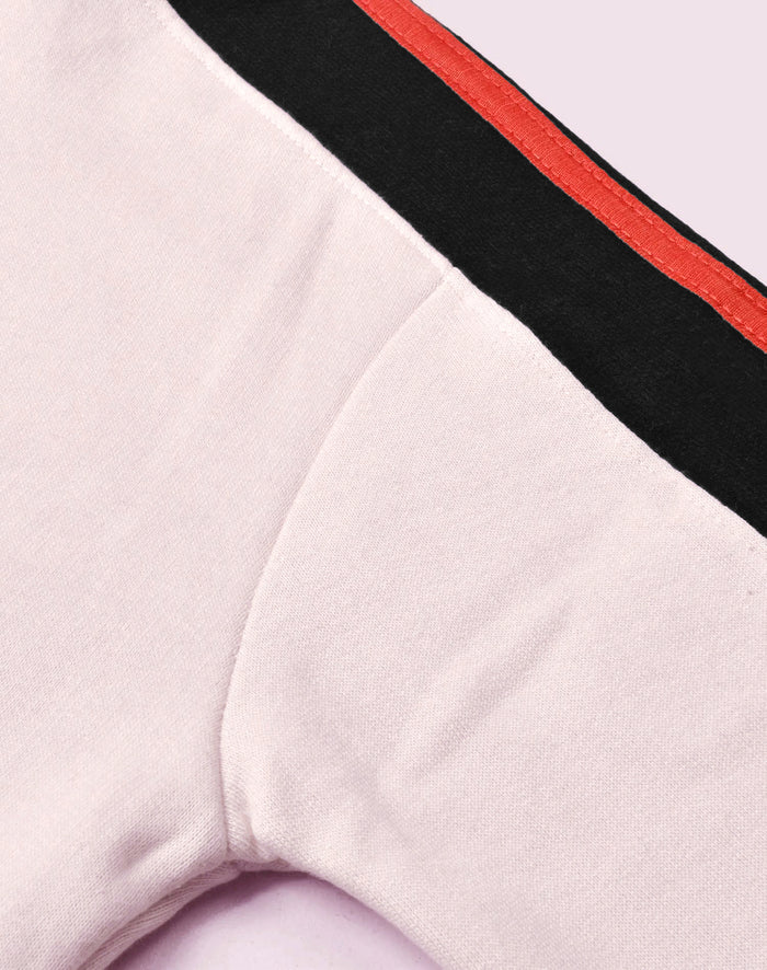 Louis Vicaci Fleece Zipper Tracksuit For Ladies Smoke Pink with Black & Red Stripe-BR1111