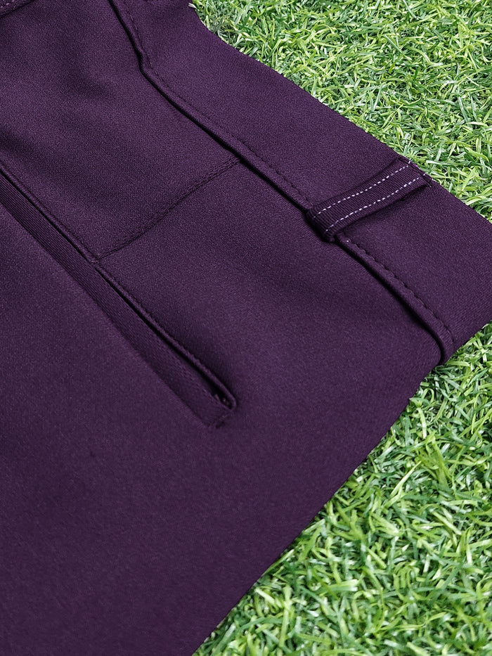 Louis Vicaci Interlock Stretchy Slim Fit Lycra Pent For Men-Dark Purple-AZ156