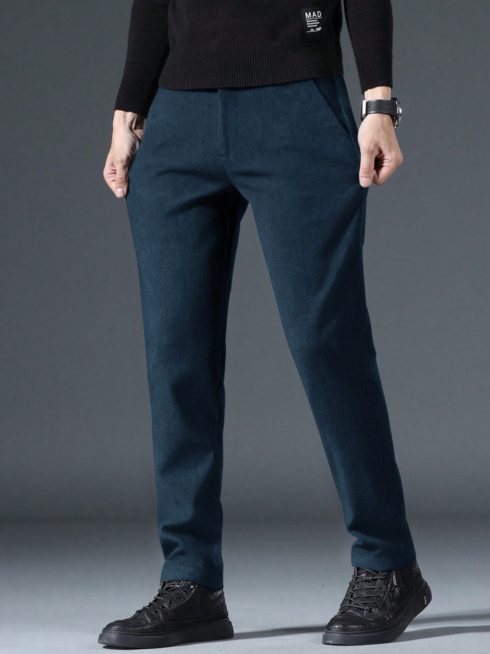 Louis Vicaci Interlock Stretchy Slim Fit Pent For Men-Dark Blue with Noise-RT2416