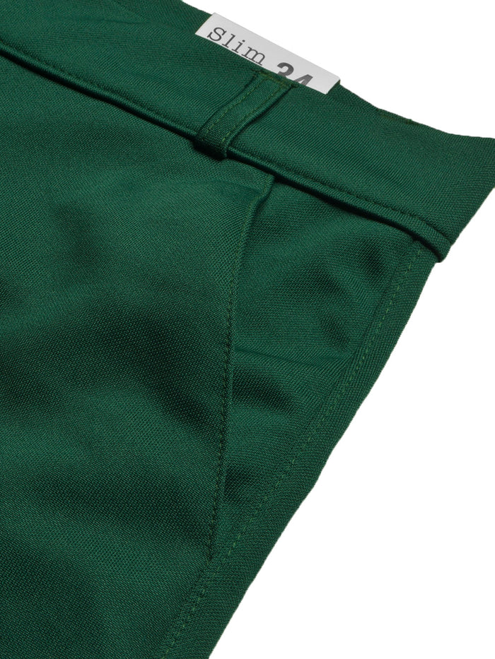 Louis Vicaci Interlock Stretchy Slim Fit Pent For Men-Dark Green-BR13259