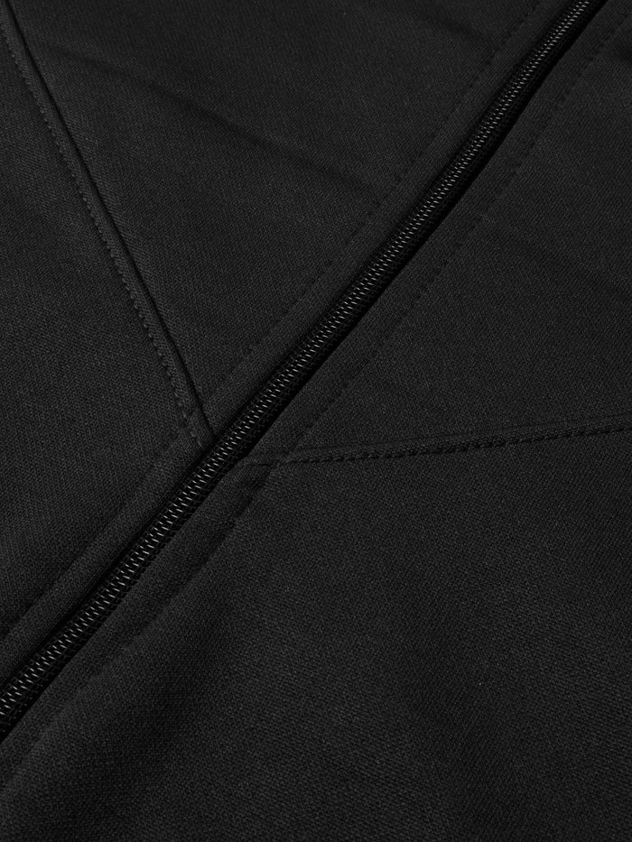 Louis Vicaci Lightning Flash Zipper Hooded Training Tracksuit For Men-Black-RT1159
