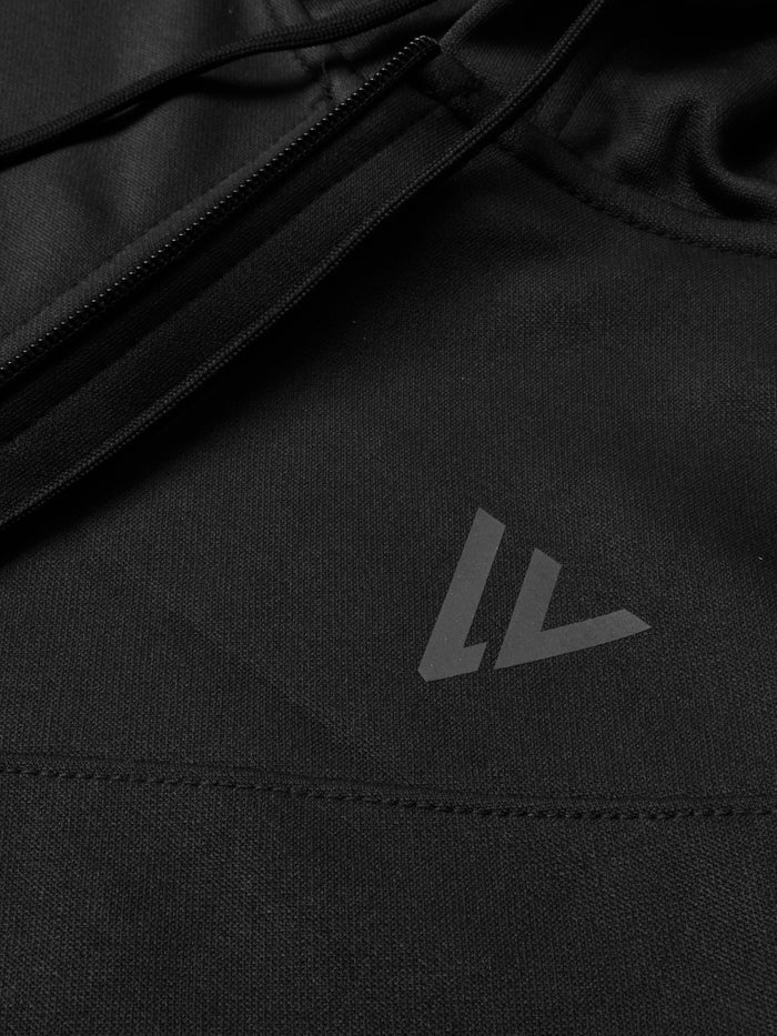 Louis Vicaci Lightning Flash Zipper Hooded Training Tracksuit For Men-Black-RT1159