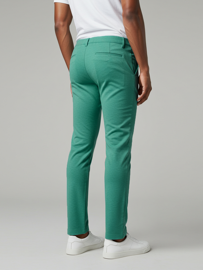 Louis Vicaci Lycra Stretchy Slim Fit Pent For Men-Cyan Blue Melange-RA0128