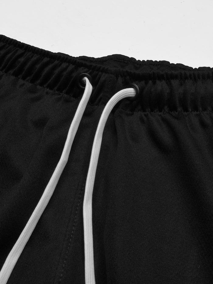 Louis Vicaci Summer Active Wear Tracksuit For Men-Black with Grey Pannels-RT2429