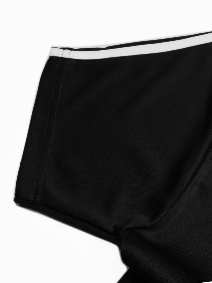 Louis Vicaci Summer Active Wear Tracksuit For Men-Black with white & Red Stripes-RT2492