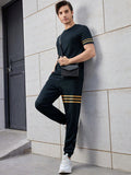 Louis Vicaci Summer Active Wear Tracksuit For Men-Dark Navy-BE918/BR13179