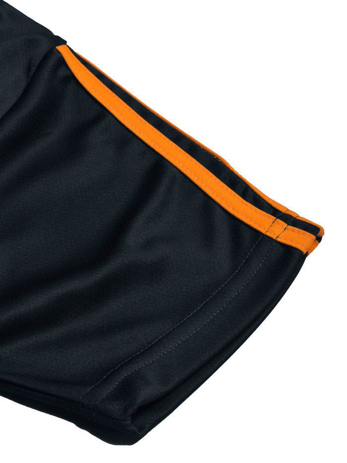 Louis Vicaci Summer Active Wear Tracksuit For Men-Navy with Orange & White Stripes-RT2500
