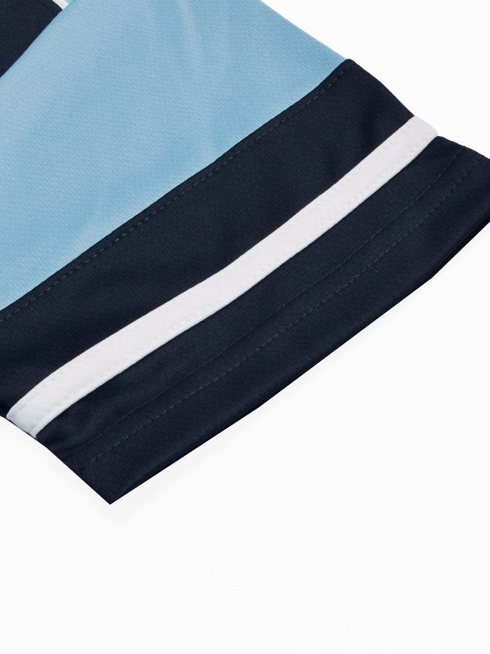 Louis Vicaci Summer Active Wear Tracksuit For Men-Navy with Sky Pannels-RT2428
