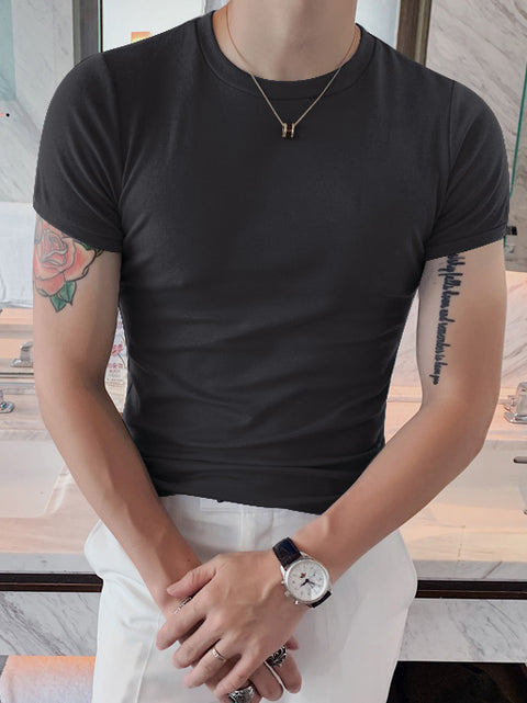 Louis Vicaci Summer T Shirt For Men-Dark Grey-BR13200