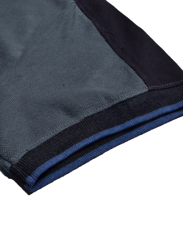 LV Summer Polo Shirt For Men-White with Slate Blue-RT2360
