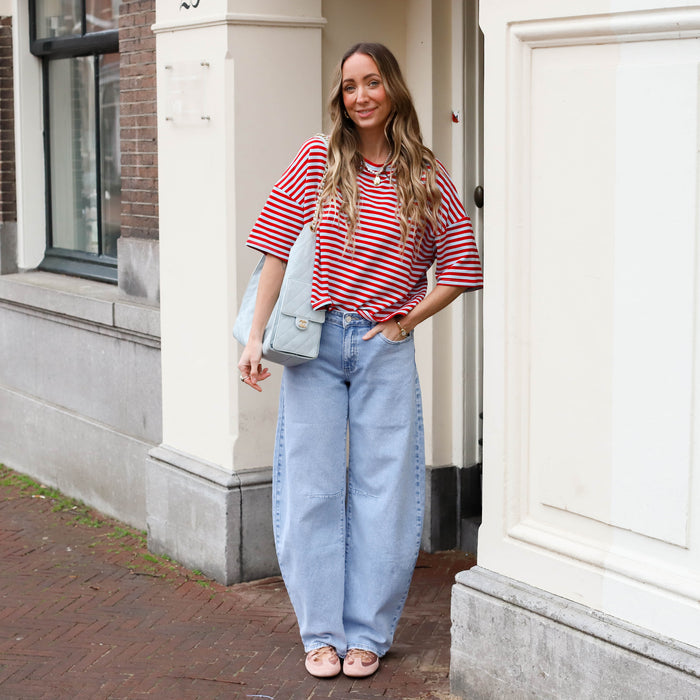Maggy shirt streep blauw rood