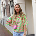 Maggy shirt streep lichtgroen lichtroze