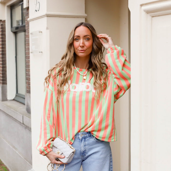 Malibu sweater oranje mint