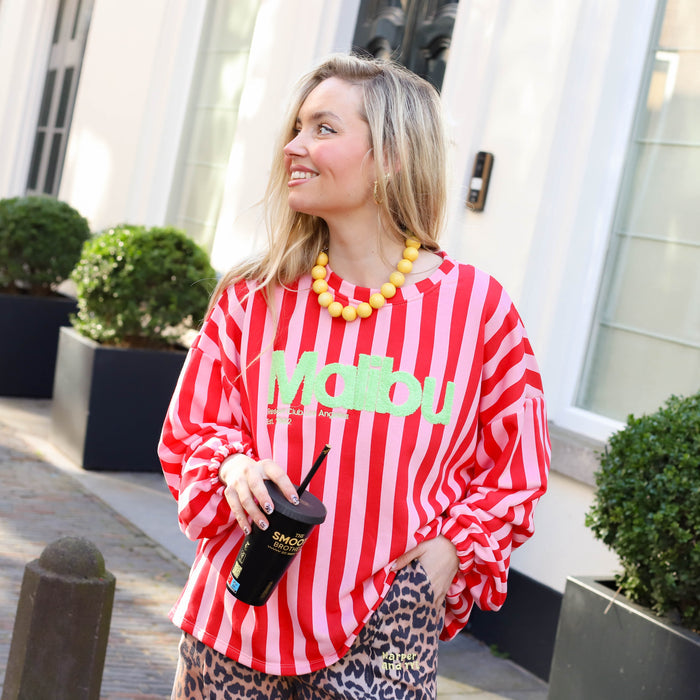 Malibu sweater roze rood
