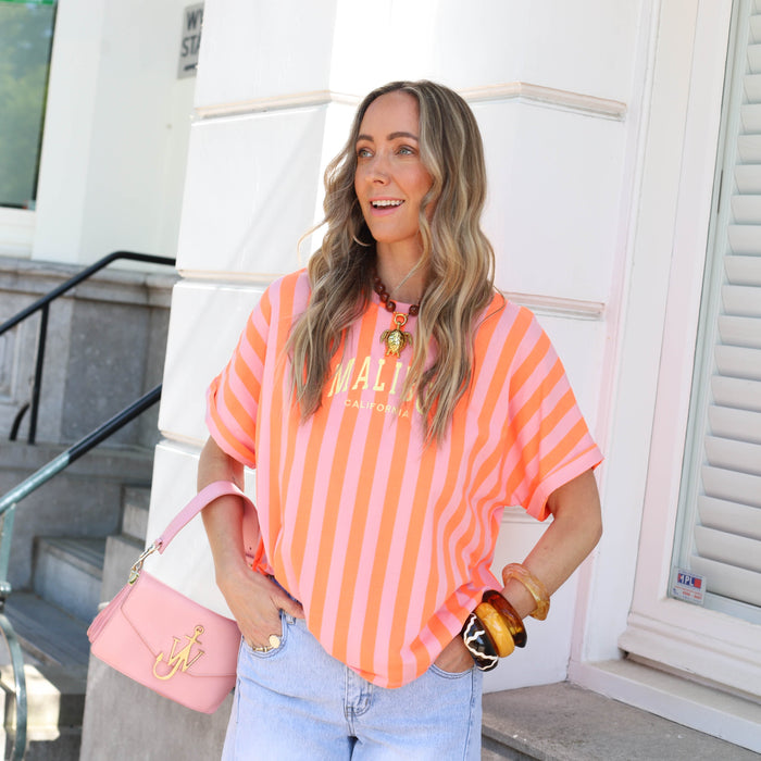 Malibu tee roze oranje