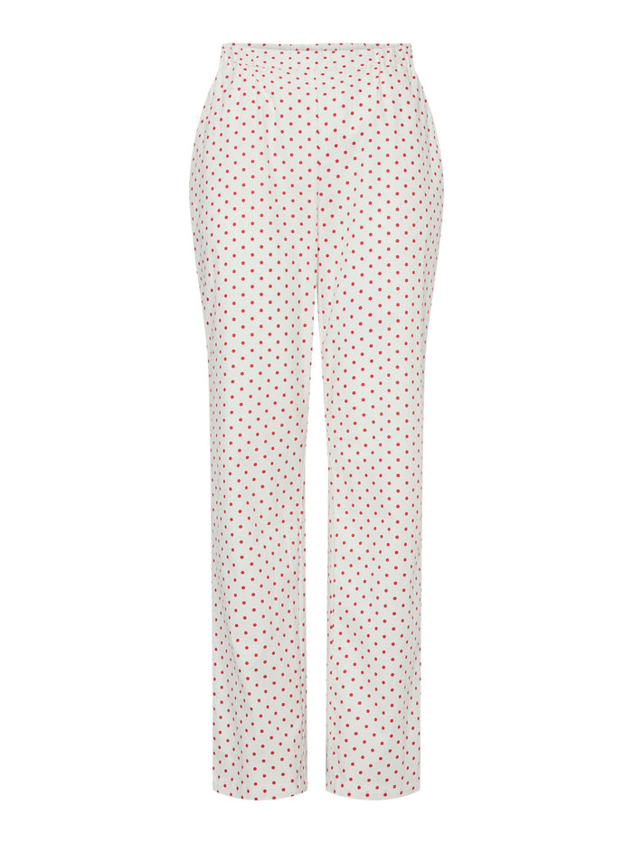 Malou straight jeans bright white rode stippen