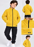 Mango Velvet Quilted Zipper Mock Neck Jacket For Kids-Yellow-BE15502